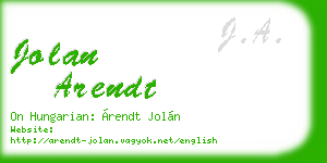 jolan arendt business card